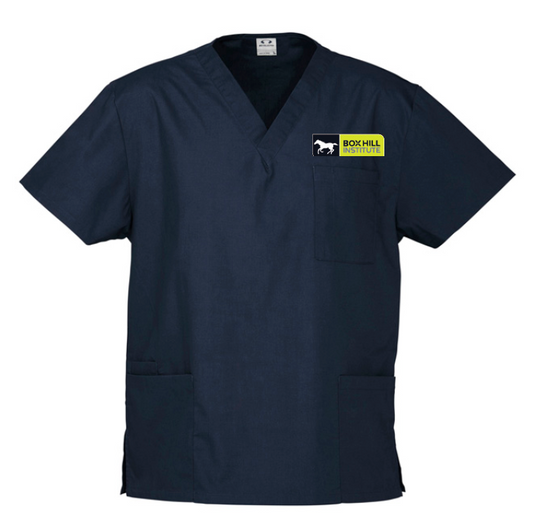 Box Hill Scrub Top - NAVY - UNISEX - PRE ORDER