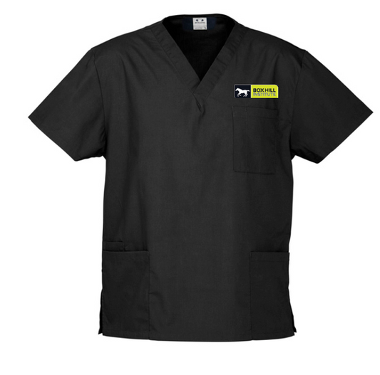 Box Hill Scrub Top - Black - UNISEX - PRE ORDER