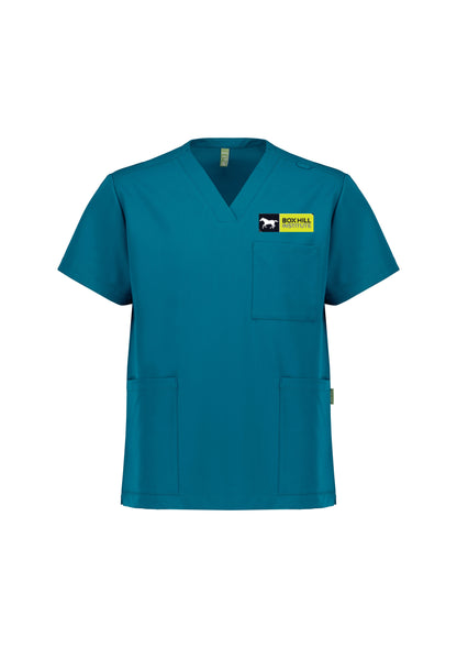 Box Hill Nursing Scrub Top - Caribbean Blue - UNISEX